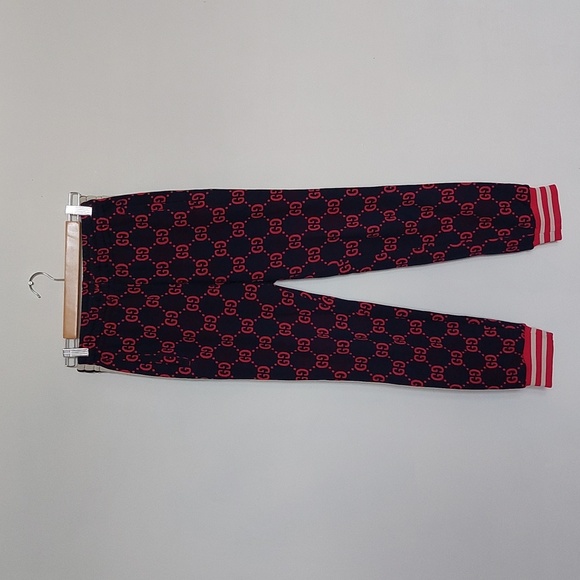 Gucci monogram red jacquard navy jogger - Picture 4 of 15